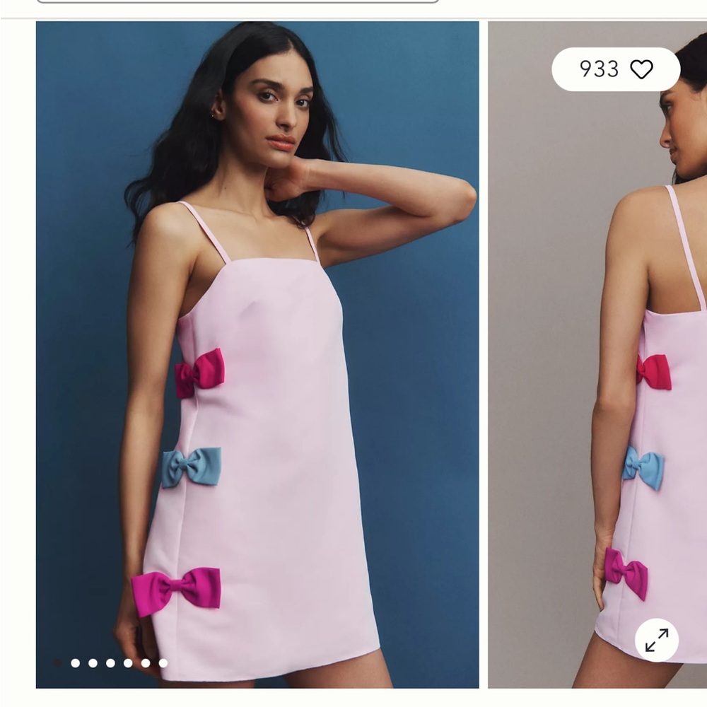 Sachin + Babi Pink Mini Dress with Blue and Fuchsia Bows - Picture 4 of 10